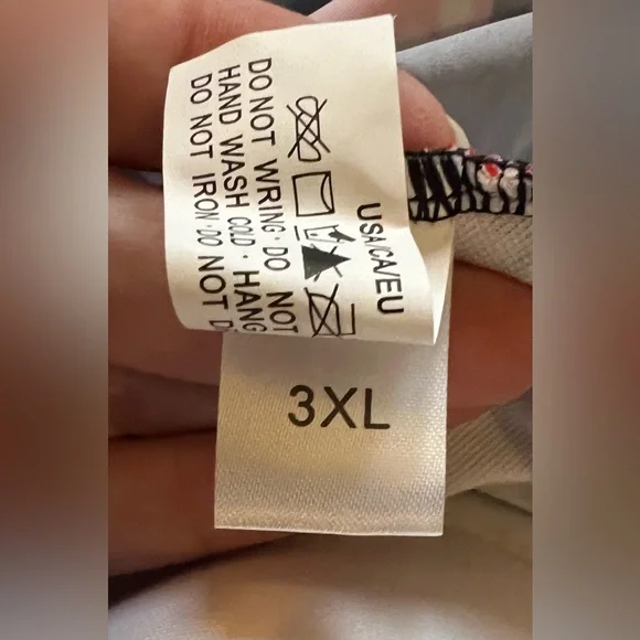 Retro 50s Inspired Cherry Print Black and Red Swimsuit Size 3XL - Picture 4 of 7